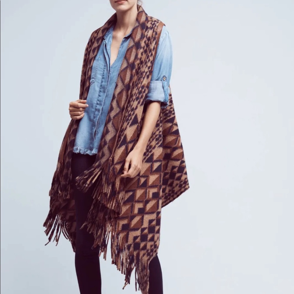 Anthropologie Plenty by Tracy Reese Women's Canton Fringe Vest Sweater Size XS/S
